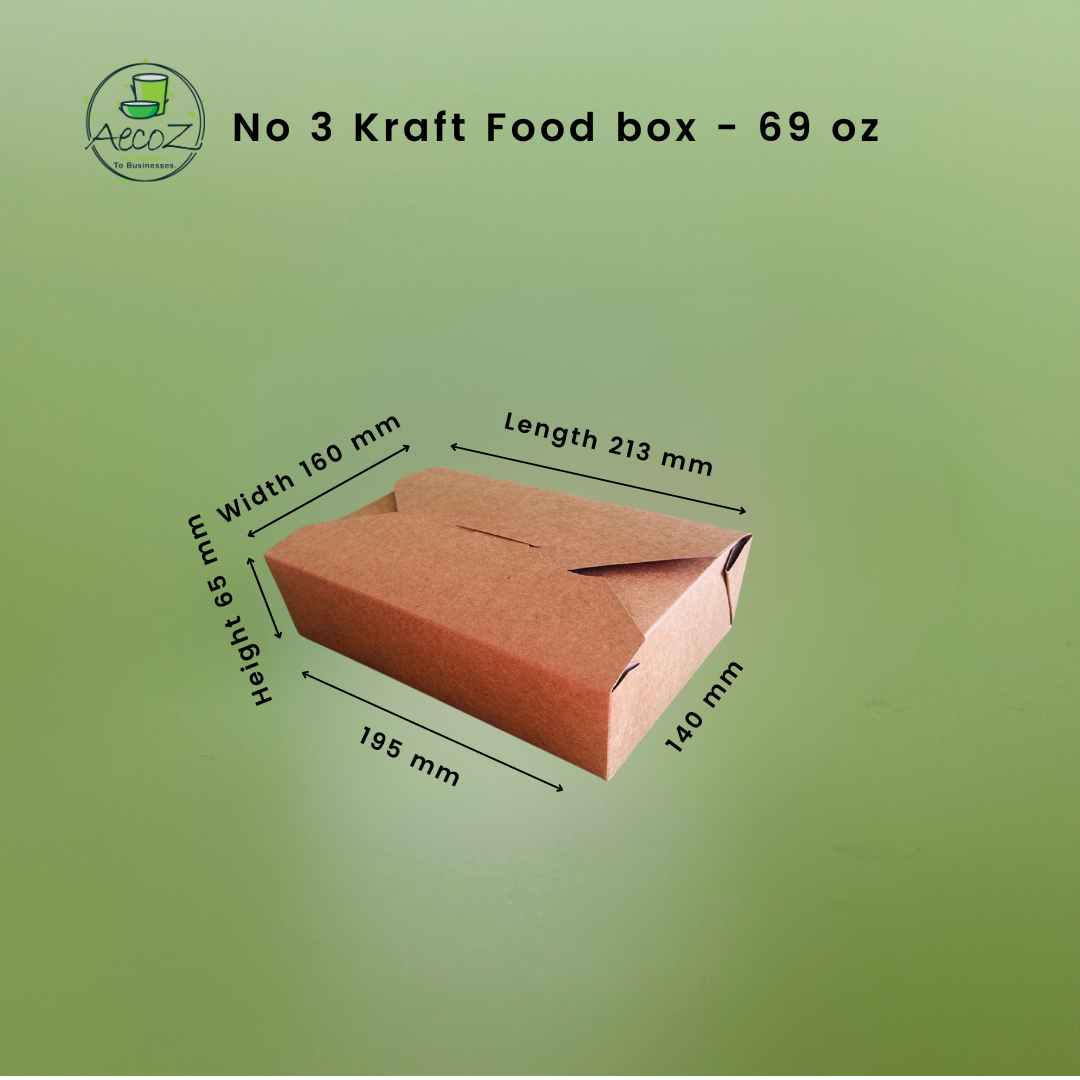 Kraft Food box - No 3 - 1950 ml/69 Oz/2 ltr - Box Kraft Food box - No 3 - 1950 ml/69 Oz/2 ltr - Box