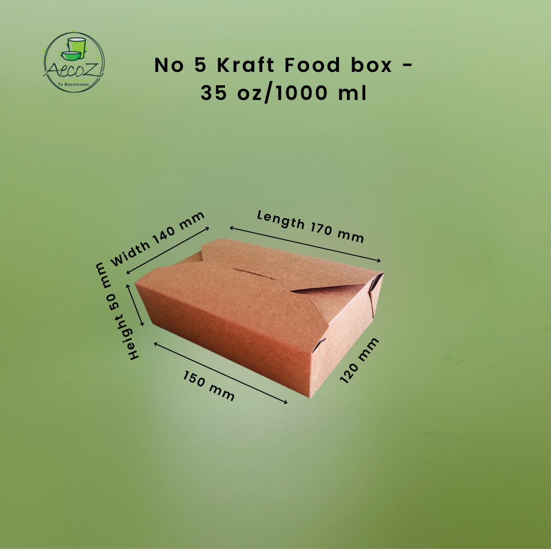 No 5 Kraft Food Box - 35 Oz(1000 ml) - Box No 5 Kraft Food Box - 35 Oz(1000 ml) - Box