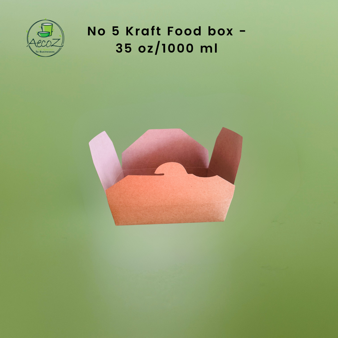 No 5 Kraft Food Box - 35 Oz(1000 ml) - Box No 5 Kraft Food Box - 35 Oz(1000 ml) - Box