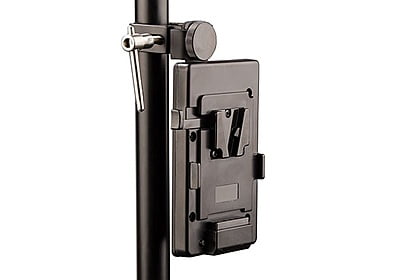 S-7200S | V-mount battery plate with clamp for tripod mount, and D-tap socket. S-7200S | V-mount battery plate with clamp for tripod mount, and D-tap socket.