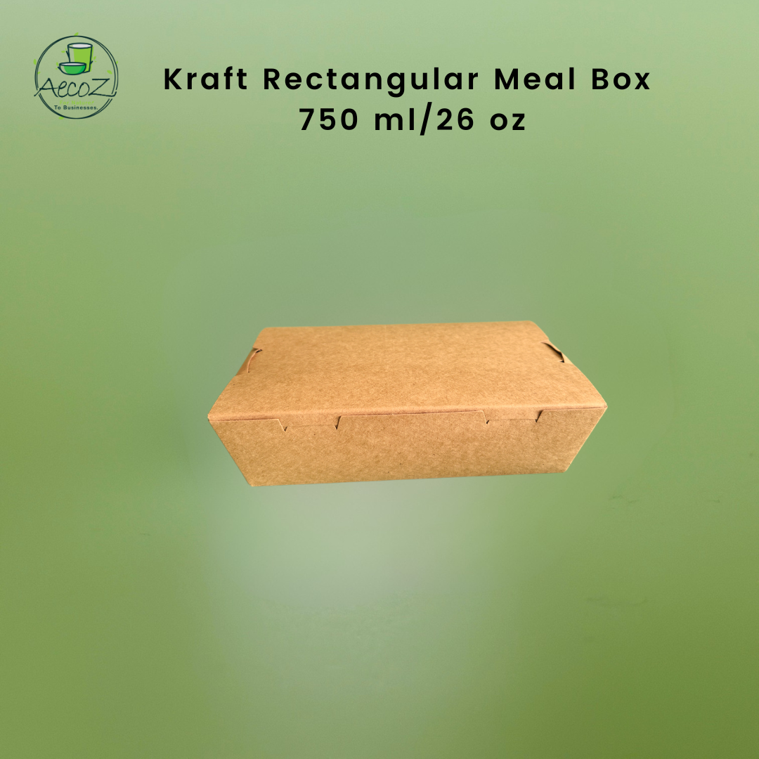 Kraft Rectangular Meal Box - 750ml/24 oz - Box Kraft Rectangular Meal Box - 750ml/24 oz - Box