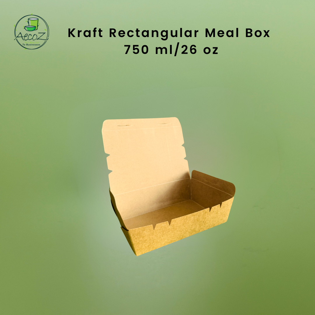 Kraft Rectangular Meal Box - 750ml/24 oz - Box Kraft Rectangular Meal Box - 750ml/24 oz - Box