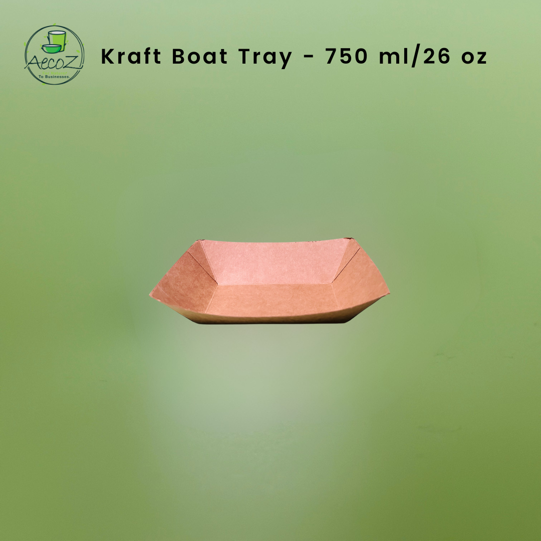 Kraft Boat Tray - 750 ml/26 oz - Box Kraft Boat Tray - 750 ml/26 oz - Box