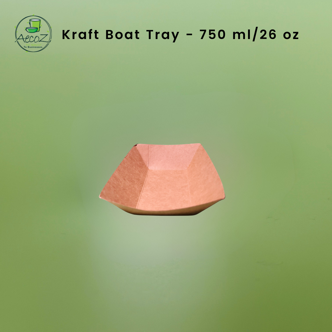 Kraft Boat Tray - 750 ml/26 oz - Box Kraft Boat Tray - 750 ml/26 oz - Box