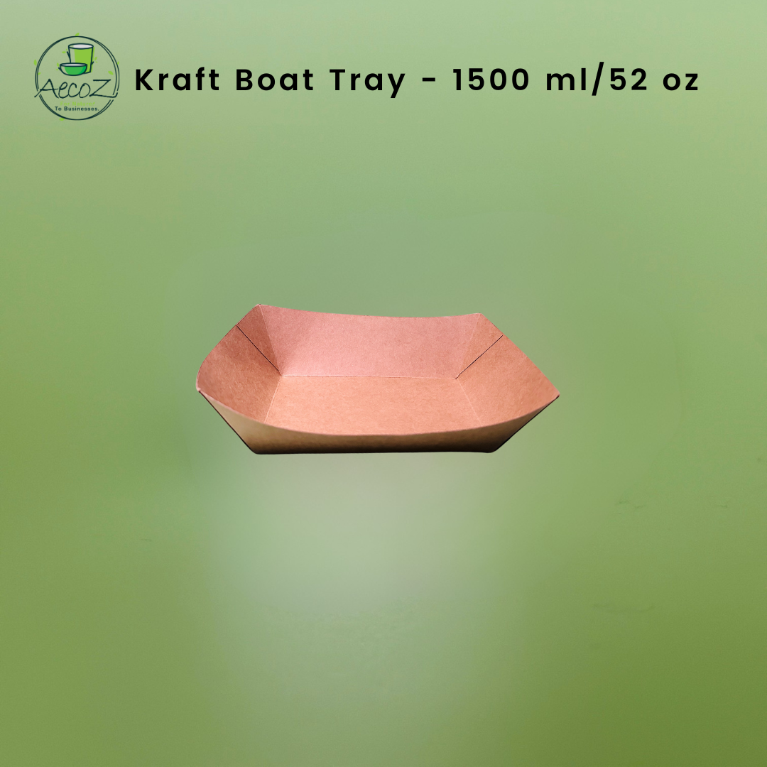 Kraft Boat Tray- 1500ml/52 oz - Box Kraft Boat Tray- 1500ml/52 oz - Box
