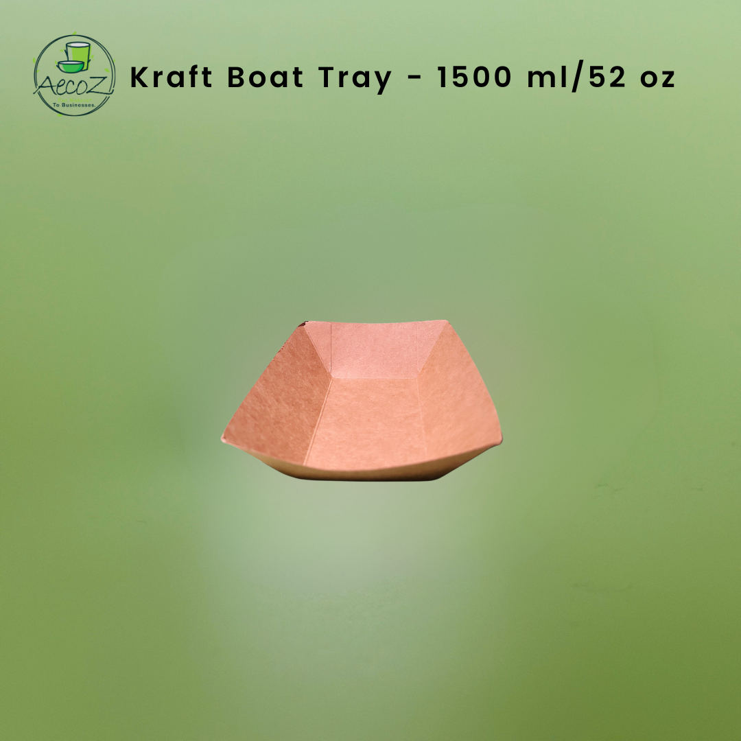Kraft Boat Tray- 1500ml/52 oz - Box Kraft Boat Tray- 1500ml/52 oz - Box