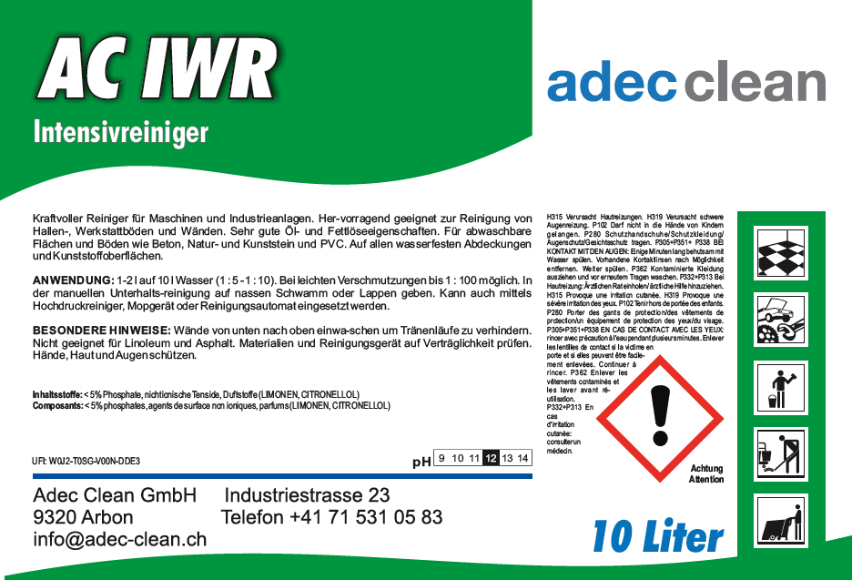 AC IWR | Intensivreiniger | 10 Liter AC IWR | Intensivreiniger | 10 Liter