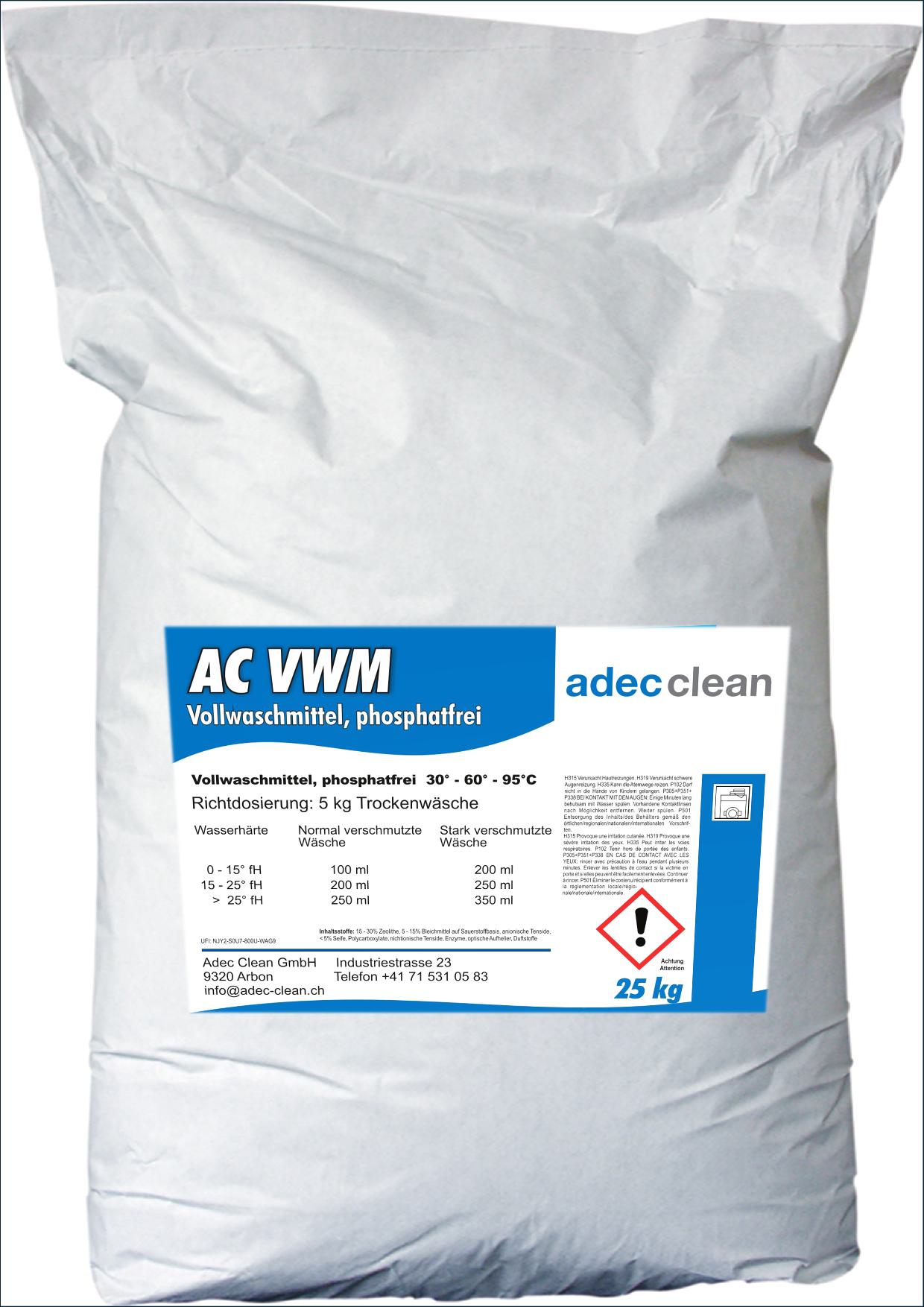 AC VWM | Vollwaschmittel | 25 kg AC VWM | Vollwaschmittel | 25 kg