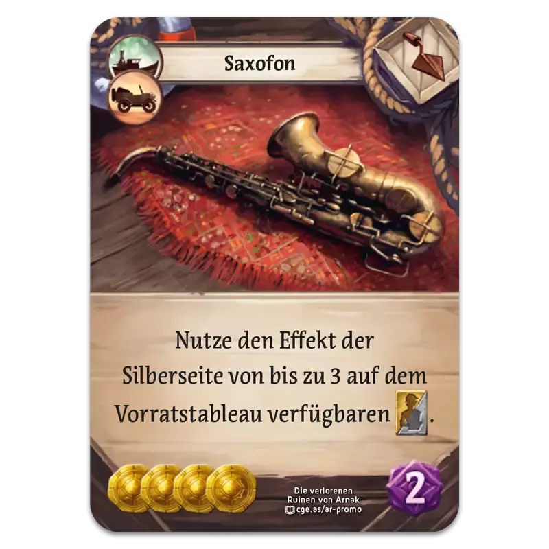 Die verlorenen Ruinen von Arnak Saxofon-Karte PROMO