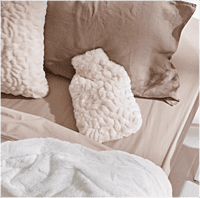 PLAIDS COCOONING - Bouillotte Fausse fourrure blanche Galet PLAIDS COCOONING - Bouillotte Fausse fourrure blanche Galet