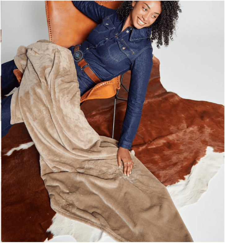 PLAIDS COCOONING - Plaid classique beige PLAIDS COCOONING - Plaid classique beige