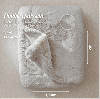 WARO par Plaids Cocooning - Plaid Fausse Fourrure Polar Bear Blanc WARO par Plaids Cocooning - Plaid Fausse Fourrure Polar Bear Blanc