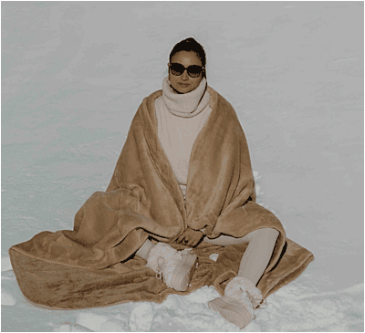 WARO par Plaids Cocooning - Plaid cosy monochrome Beige