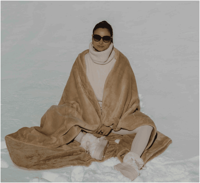 WARO par Plaids Cocooning - Plaid cosy monochrome Beige WARO par Plaids Cocooning - Plaid cosy monochrome Beige