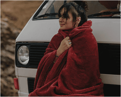 WARO par Plaids Cocooning - Plaid Cosy Monochrome Rosewood Rouge