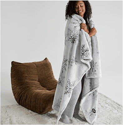 WARO par Plaids Cocooning - Plaid Iconique Snowflakes Blanc