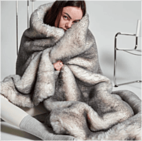 WARO par Plaids Cocooning - Plaid fausse fourrure sensation gris WARO par Plaids Cocooning - Plaid fausse fourrure sensation gris