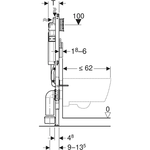 Geberit Duofix elements sienas tualetes podam, 112 cm, ar Sigma 12 cm zemapmetuma skalojamo tvertni Geberit Duofix elements sienas tualetes podam, 112 cm, ar Sigma 12 cm zemapmetuma skalojamo tvertni