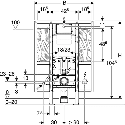 Geberit Duofix elements sienas tualetes podam, 112 cm, ar Sigma 12 cm zemapmetuma skalojamo tvertni, cilvēkiem ar īpašām vajadzībām, roku balstiem Geberit Duofix elements sienas tualetes podam, 112 cm, ar Sigma 12 cm zemapmetuma skalojamo tvertni, cilvēkiem ar īpašām vajadzībām, roku balstiem