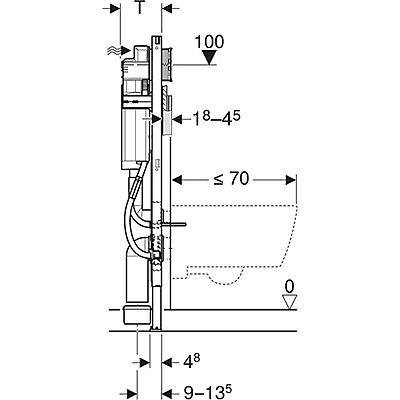 Geberit Duofix elements sienas tualetes podam, 112 cm, ar Sigma 12 cm zemapmetuma skalojamo tvertni, cilvēkiem ar īpašām vajadzībām, roku balstiem Geberit Duofix elements sienas tualetes podam, 112 cm, ar Sigma 12 cm zemapmetuma skalojamo tvertni, cilvēkiem ar īpašām vajadzībām, roku balstiem