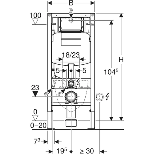 Geberit Duofix elements sienas tualetes podam, 112 cm, ar Sigma 12 cm zemapmetuma skalojamo tvertni Geberit Duofix elements sienas tualetes podam, 112 cm, ar Sigma 12 cm zemapmetuma skalojamo tvertni