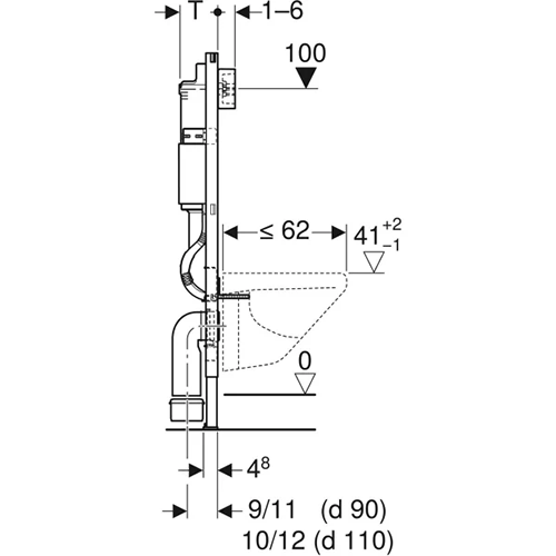 Geberit DuofixBasic elements sienas tualetes podam, 112 cm, ar Delta 12 cm zemapmetuma skalojamo tvertni Geberit DuofixBasic elements sienas tualetes podam, 112 cm, ar Delta 12 cm zemapmetuma skalojamo tvertni