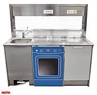 414 - Banco di lavoro inox con sovrastruttura, dim. 1660x1400x890+720mm 414 - Banco di lavoro inox con sovrastruttura, dim. 1660x1400x890+720mm