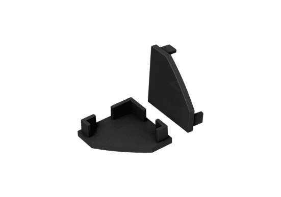 Endcap Set 2pc ALS Profile Surface Corner Black Endcap Set 2pc ALS Profile Surface Corner Black