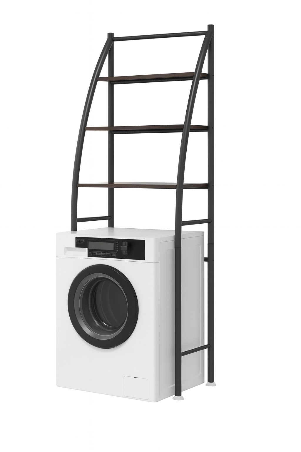 Estantería para Lavadora Negra – 3 Niveles – Estructura Metálica Curva