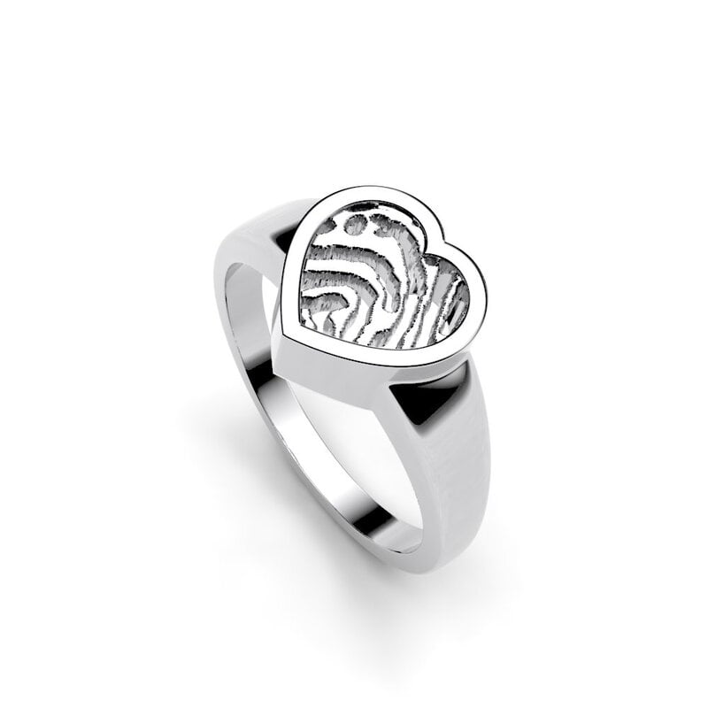 Royolz vingerafdruk ring hart