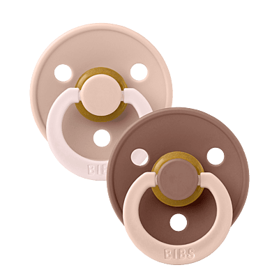 BIBS Pacifier Studio Colour 2 PACK Fusion Latex Size 2 Blush Woodchuck Mix