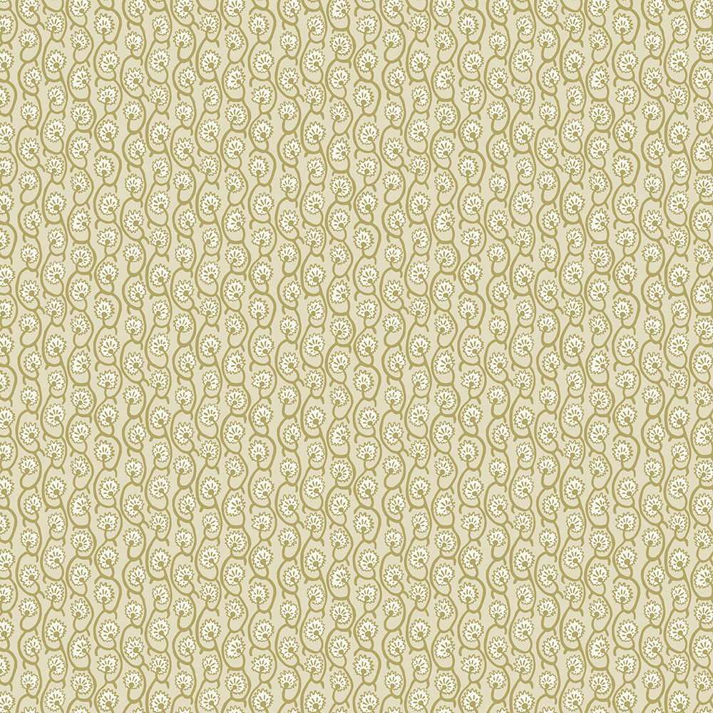 Geranium Stripe Wallpaper - Meadow - Maitland Green - Skirting White
