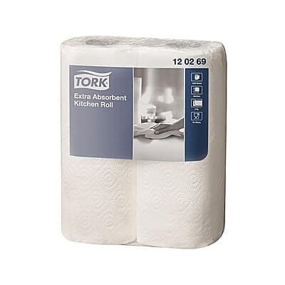 Tork Küchenrolle | 2-lagig | 64 Blatt | Sack à 12 × 2 = 24 Rollen Tork Küchenrolle | 2-lagig | 64 Blatt | Sack à 12 × 2 = 24 Rollen