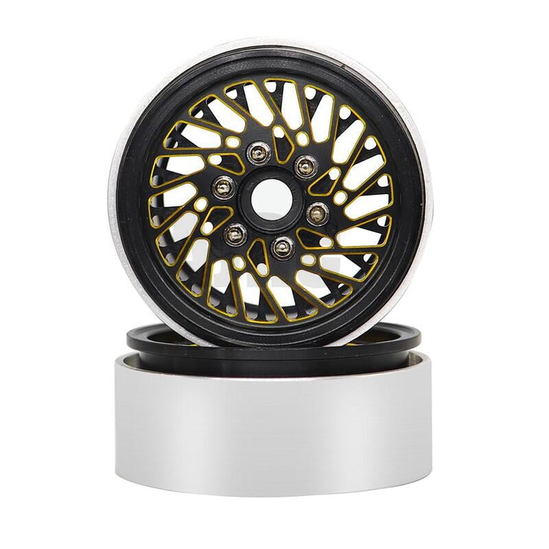 1.9" Beadlock 25mm Wide Aluminium Alloy Crawler Car RC Set of 4 Wheels Mesh Gold 1.9" Beadlock 25mm Wide Aluminium Alloy Crawler Car RC Set of 4 Wheels Mesh Gold