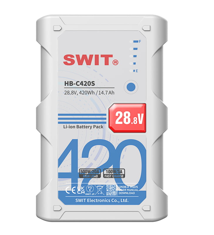 HB-C420S | 420Wh 500W Super-High-load 28V Battery, V-Mount, also ideal for long term use or high power draw lights HB-C420S | 420Wh 500W Super-High-load 28V Battery, V-Mount, also ideal for long term use or high power draw lights