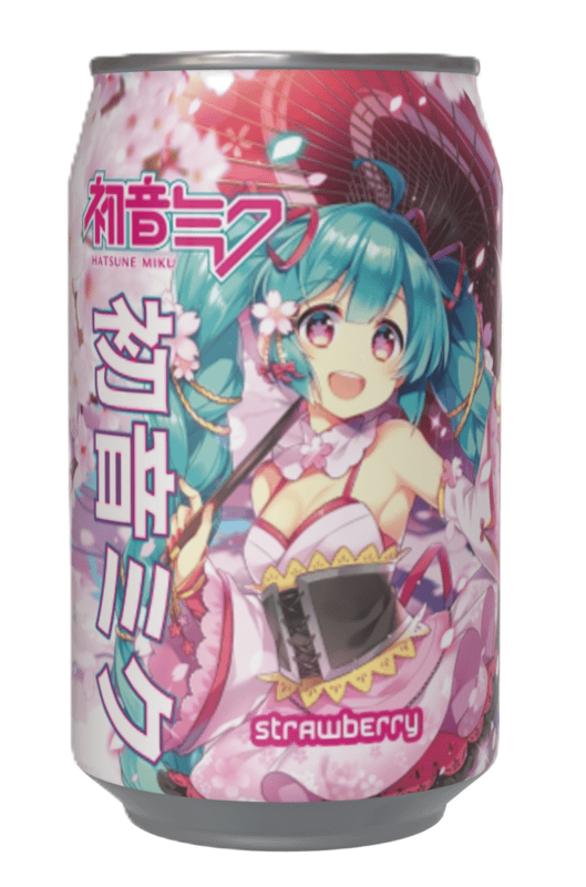 Hatsune Miku Strawberry Flavour Soda Can (12 x 330ml) Hatsune Miku Strawberry Flavour Soda Can (12 x 330ml)