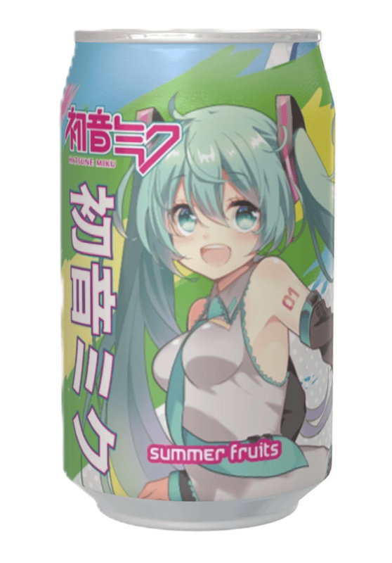 Hatsune Miku Summer Fruits Flavour Soda Can (12 x 330ml) Hatsune Miku Summer Fruits Flavour Soda Can (12 x 330ml)