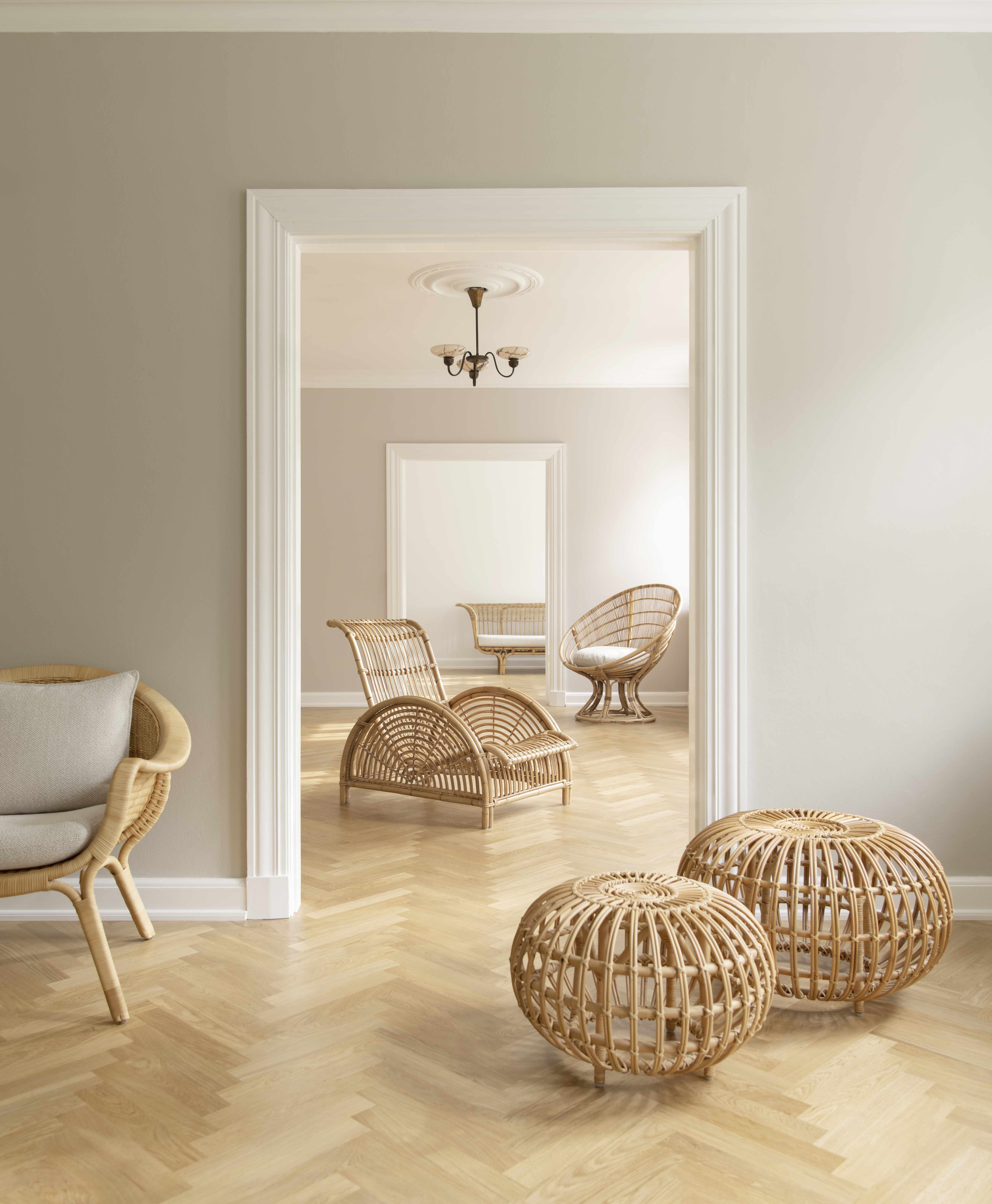 Rattan Ottoman Small