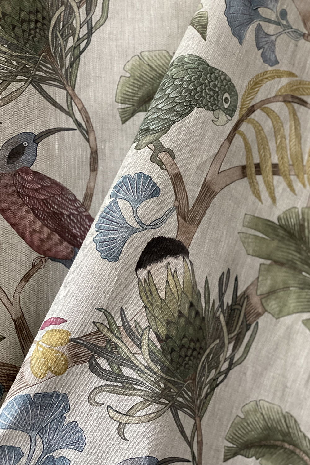 Living Branches Fabric - Ivory, Soft Olive and Yellow Living Branches Fabric - Ivory, Soft Olive and Yellow