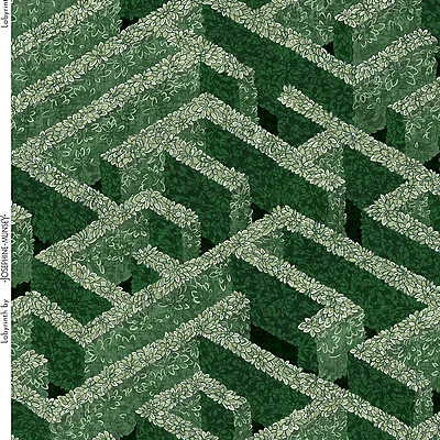 Labyrinth Fabric - Green