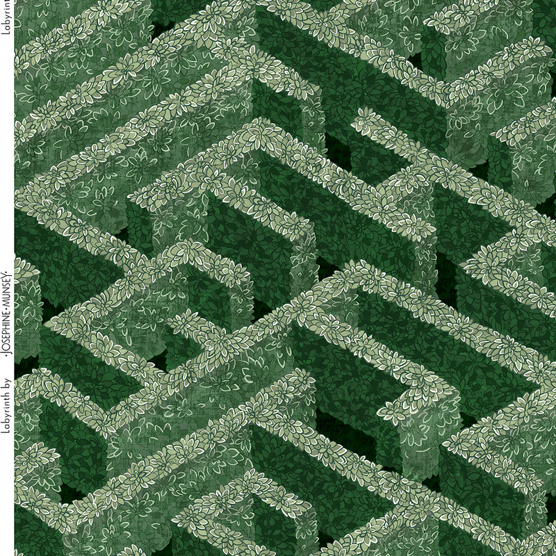 Labyrinth Fabric - Green