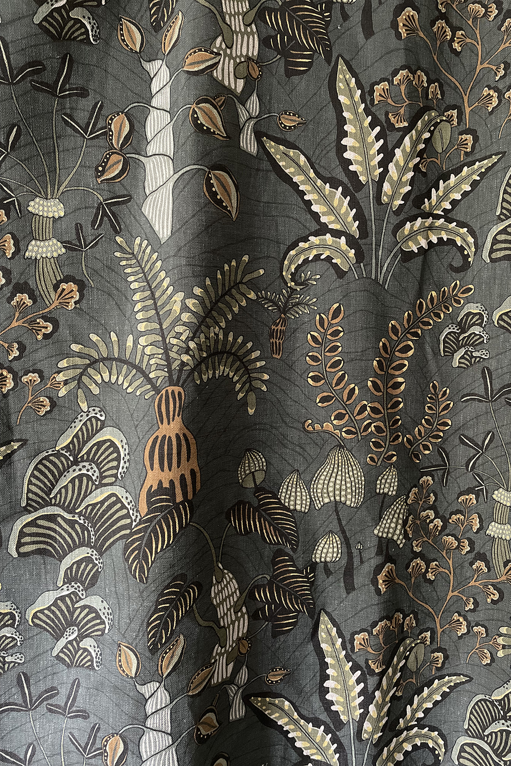 Woodland Floor Fabric - Petrol and Sage Woodland Floor Fabric - Petrol and Sage