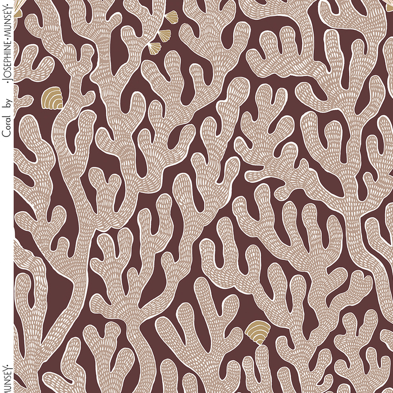 Coral Fabric - Purple Brown
