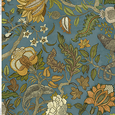 Chameleon Trail Fabric - Teal and Orange