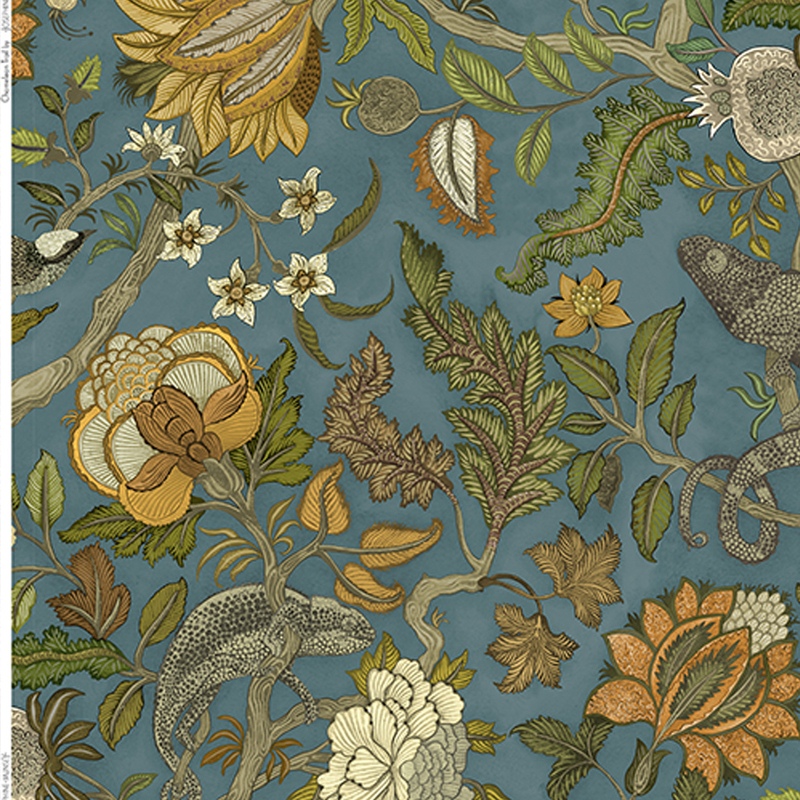 Chameleon Trail Fabric - Teal and Orange