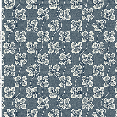 Cabbage Check Fabric - Dark Blue