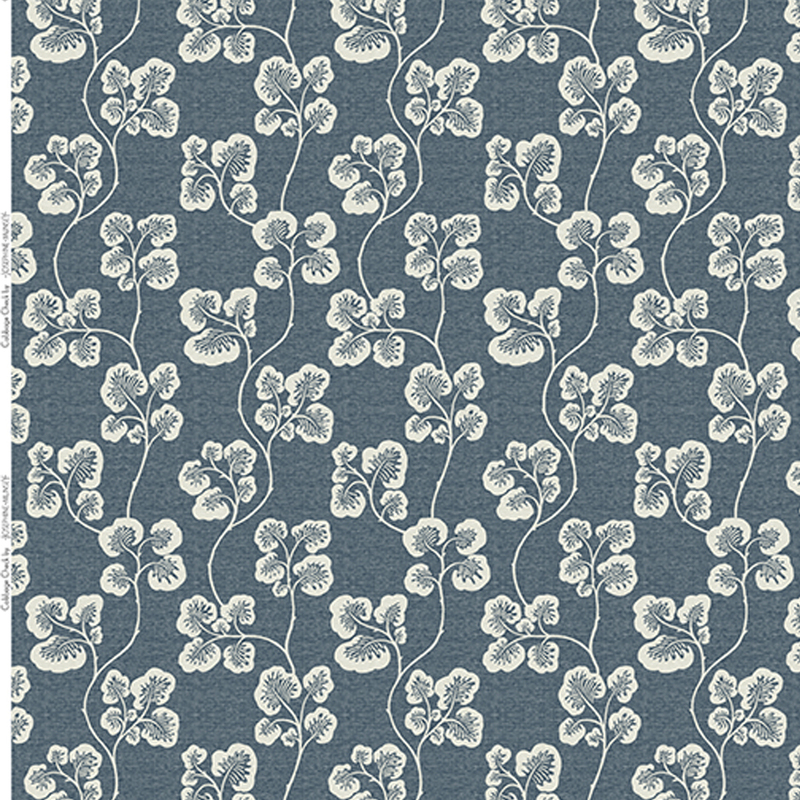 Cabbage Check Fabric - Dark Blue