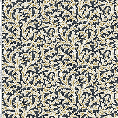 Frond Ogee Fabric - Blue and Olive Frond Ogee Fabric - Blue and Olive