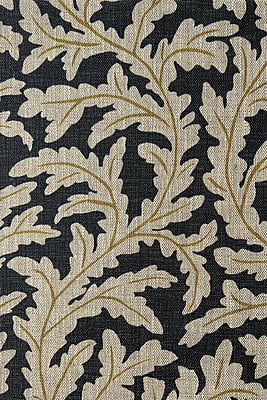 Frond Ogee Fabric - Navy and Ochre Frond Ogee Fabric - Navy and Ochre