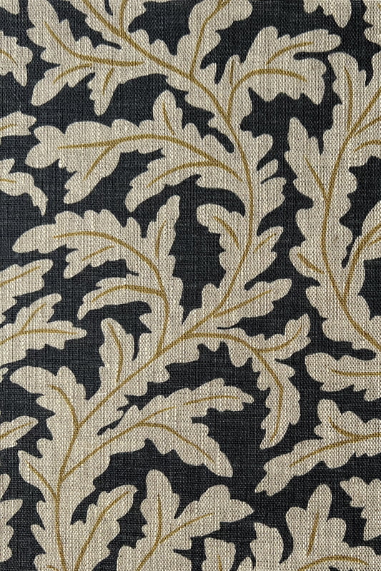 Frond Ogee Fabric - Navy and Ochre Frond Ogee Fabric - Navy and Ochre